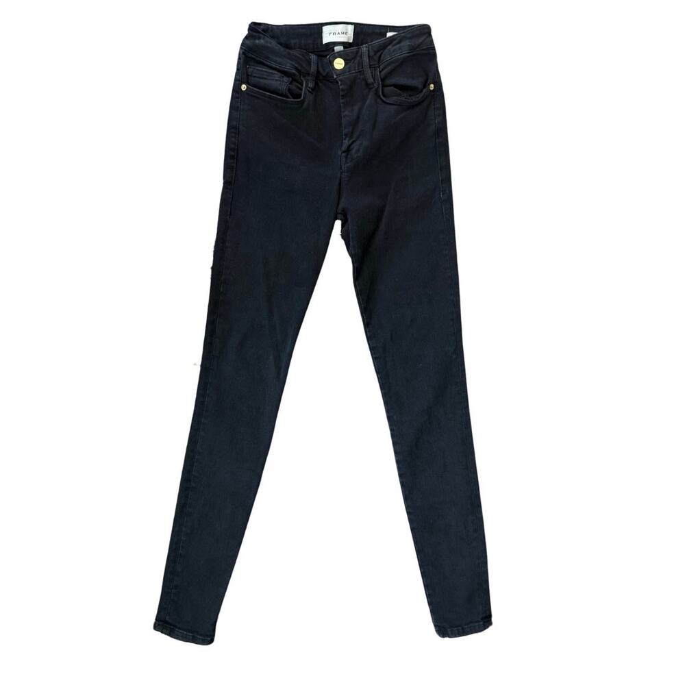 FRAME Le One Skinny Jeans High-Rise Denim Pants Black Size 1
